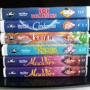 6 vintage black diamond disney vhs movies